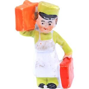 Hand-painted 2" Miniature Bellboy Carrying 2 Bags